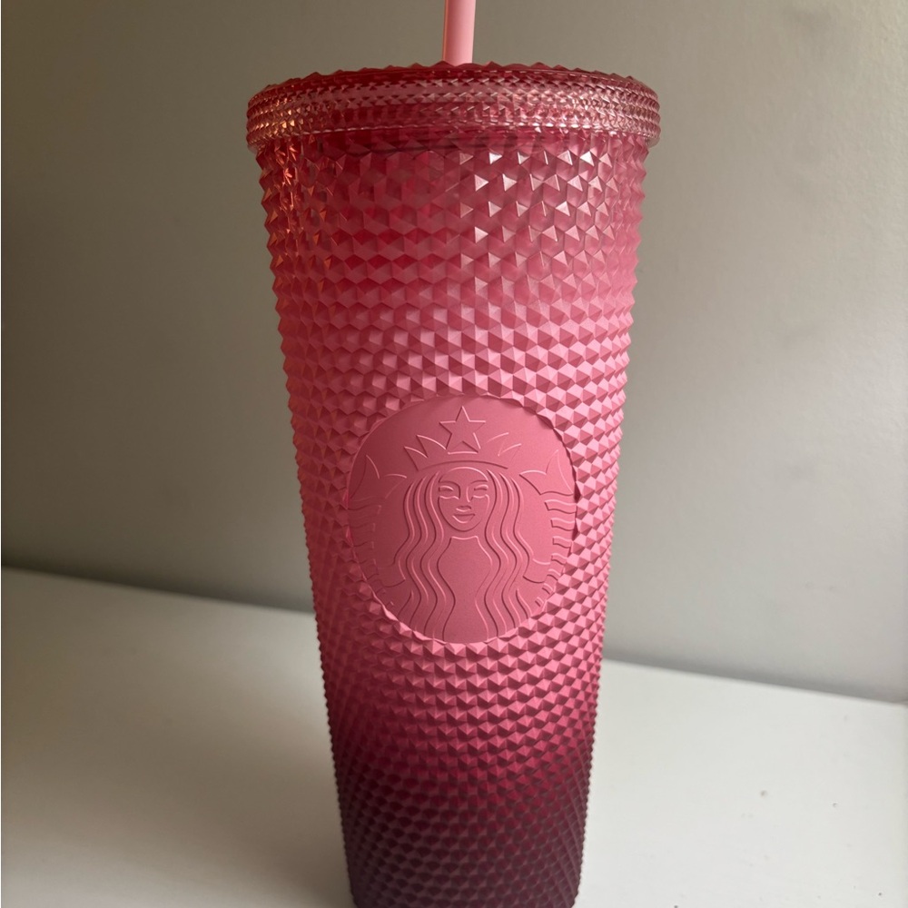 Starbucks Studded Gradient Pink Tumbler with Straw